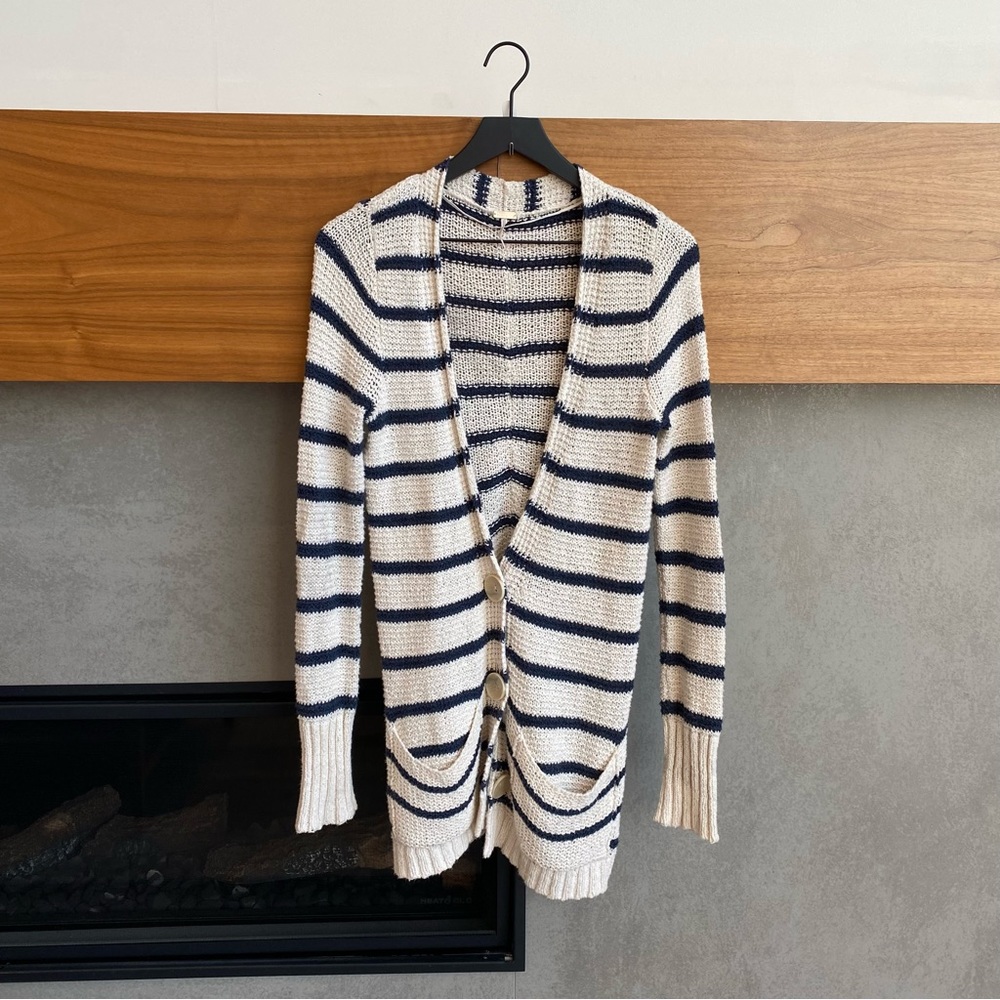 Striped Cream and Black Women's Sweater